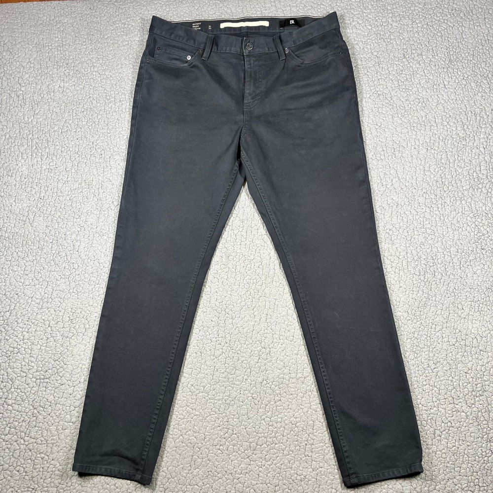 Banana Republic Traveler Pants Mens 33 Skinny Fit Black Italian Fabric